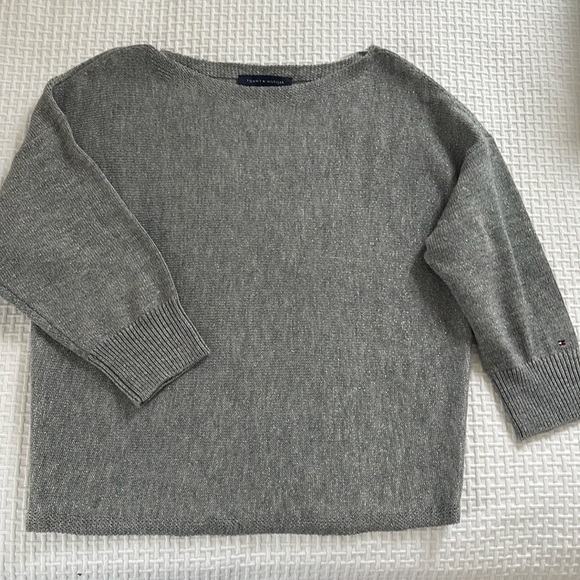 Tommy Hilfiger grey with silver thread knit sweater, size M. - Picture 1 of 7